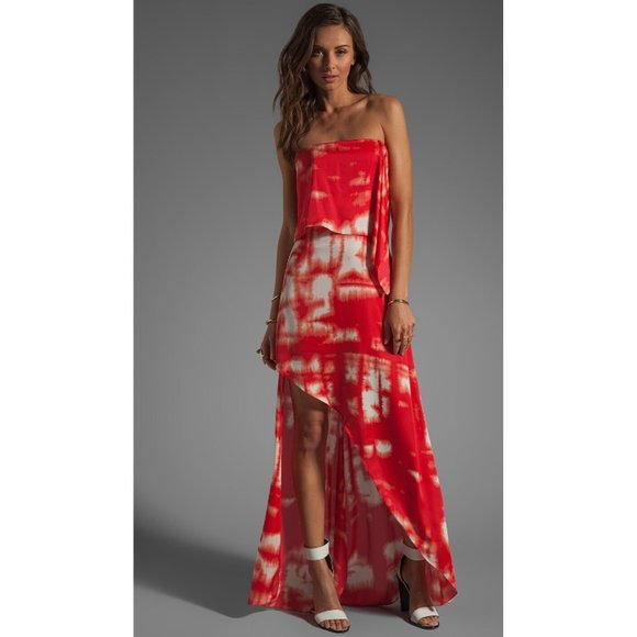 NWOT BCBG Maxazria Daniella Maxi Dress Strapless Size 12 Tie Dye Summer - Picture 1 of 11